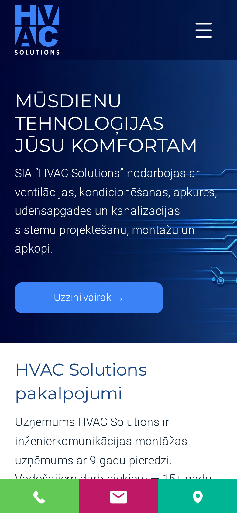 hvacsolutions.lv — mobile